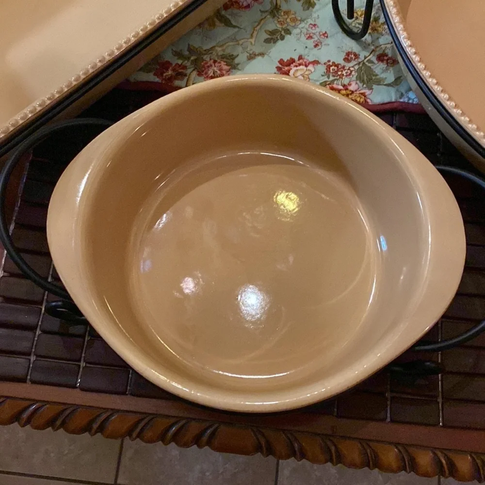 Debby Segura Designs 2005 set of 3 baking and serving dishes with serving racks